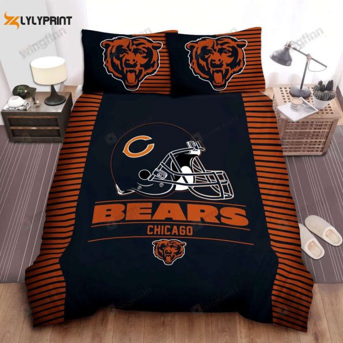 Chicago Bears Duvet Cover Bedding Set Gift For Fans 1