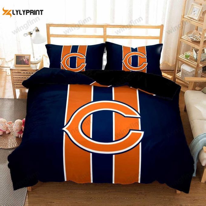 Chicago Bears Duvet Cover Bedding Set Gift For Fans 1