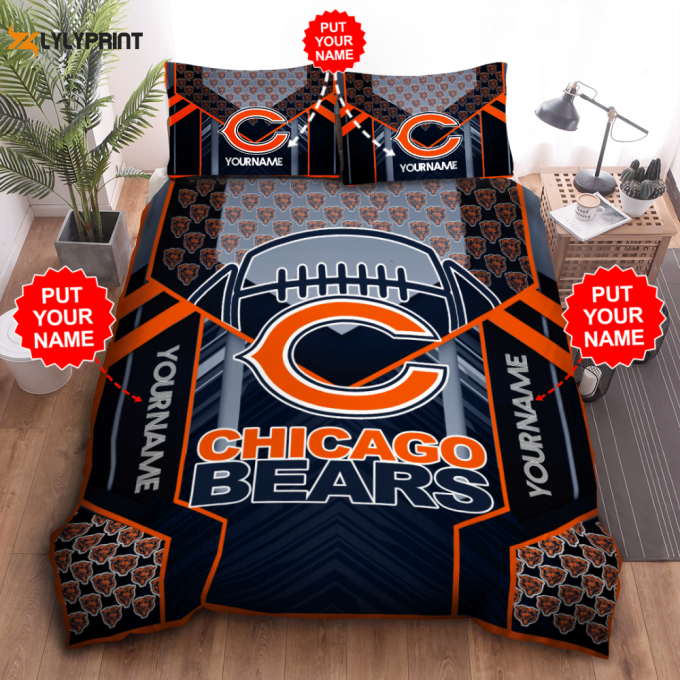 Chicago Bears Duvet Cover Bedding Set Gift For Fans 1