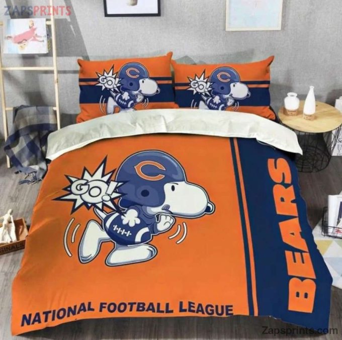 Chicago Bears Snoopy Duvet Cover Bedding Set Gift For Fans 2