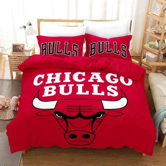 Chicago Bulls Basketball Duvet Cover Bedding Set Gift For Fans 3