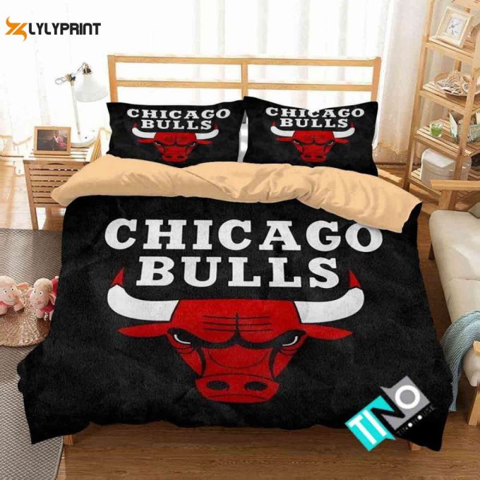 Chicago Bulls Duvet Cover Bedding Set Gift For Fans 1