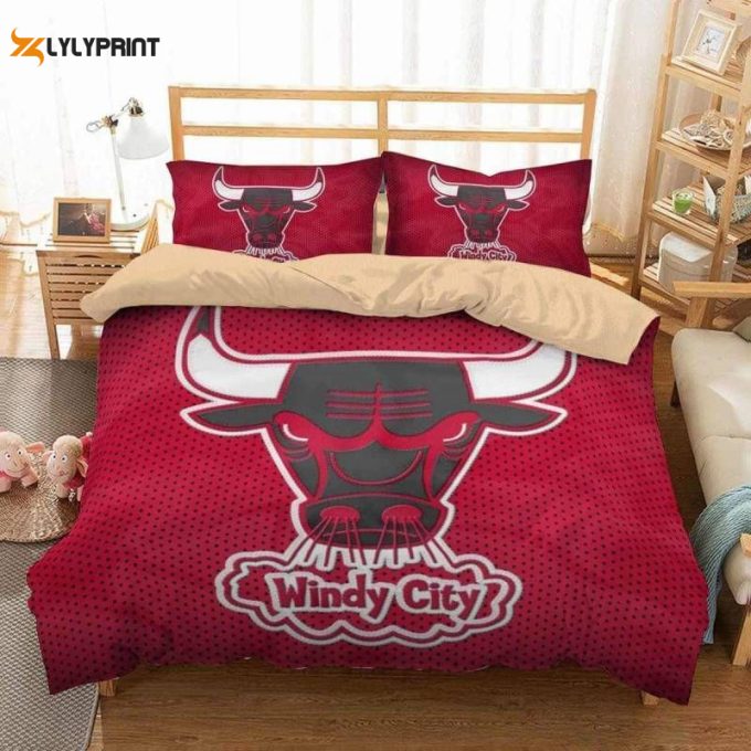 Chicago Bulls Duvet Cover Bedding Set Gift For Fans 1