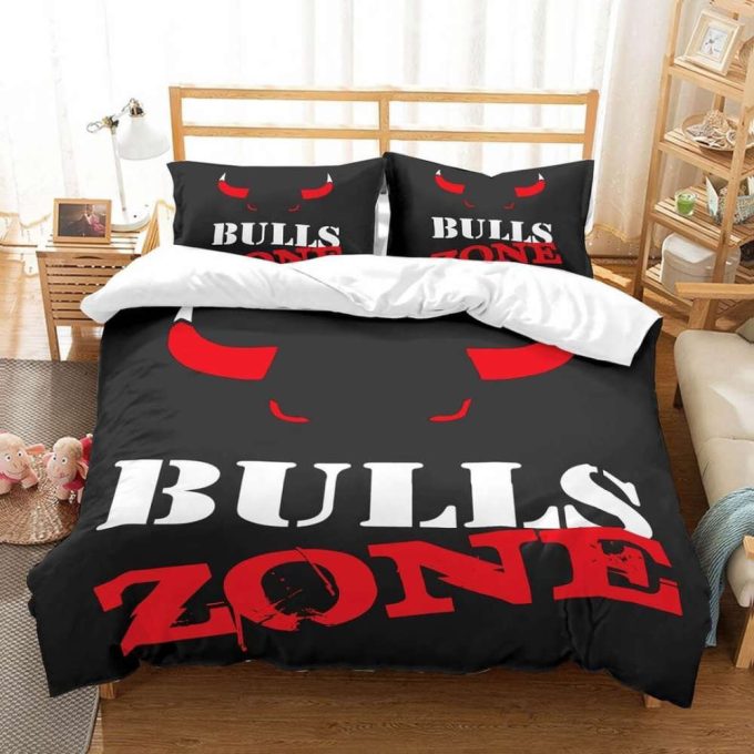 Chicago Bulls Zone Basketball Duvet Cover Bedding Set Gift For Fans 2