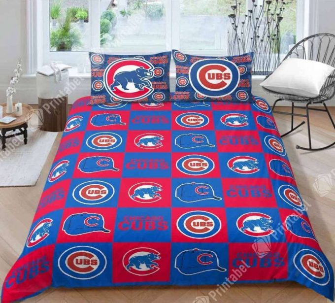 Chicago Cubs Duvet Cover Bedding Set Gift For Fans 2