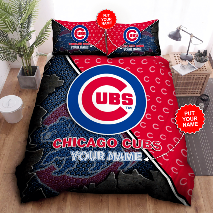 Chicago Cubs Duvet Cover Bedding Set Gift For Fans 2