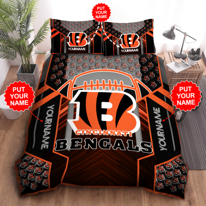 Cincinnati Bengals Duvet Cover Bedding Set Gift For Fans 2