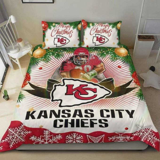 Cool Gift Store Xmas Kansas City Chiefs Football Team Duvet Cover Bedding Set Gift For Fans 2