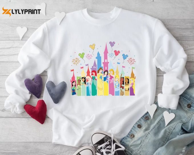 Disney Princess Sweatshirt, Disney Cinderella Rapunzel Sweatshirt, Cute Princess Sweatshirt, Disney Gift Sweatshirt, Disney Princess Hoodie 1