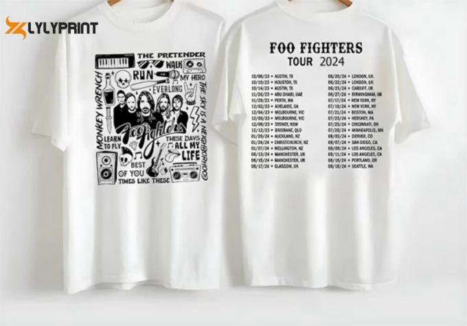 Foo Fighters Tour 2024 Shirt, Foo Fighters Shirt, Everything Or Nothing At Shirt, Foo Fighters Gift For Fan Shirts, Music Band Gift 1