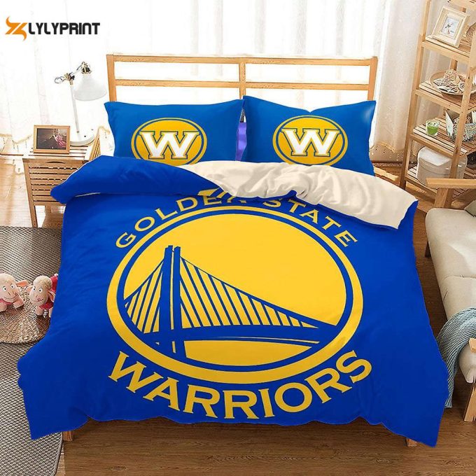 Golden State Warriors Duvet Cover Bedding Set Gift For Fans 1