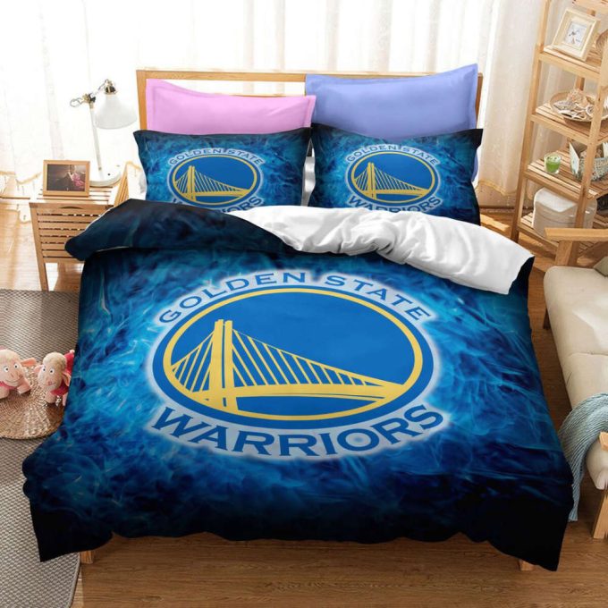 Golden State Warriors Duvet Cover Bedding Set Gift For Fans 3