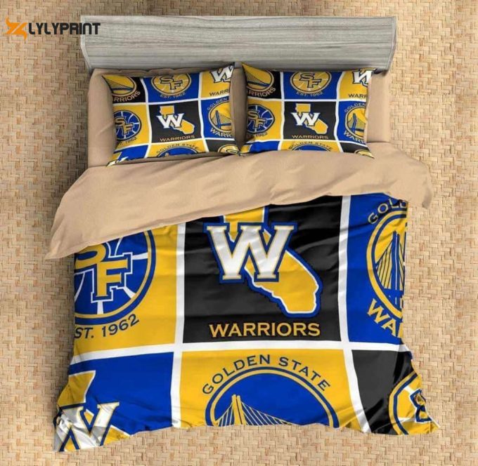 Golden State Warriors Duvet Cover Bedding Set Gift For Fans 1