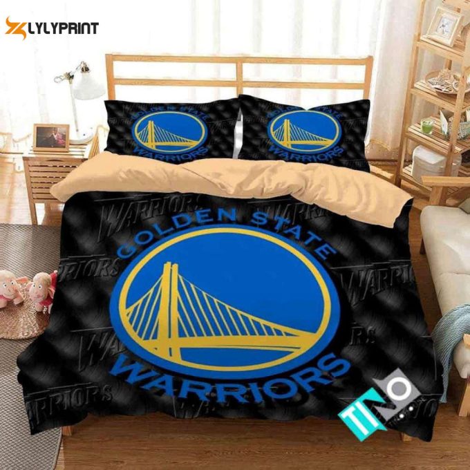 Golden State Warriors Duvet Cover Bedding Set Gift For Fans 1