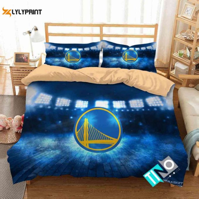 Golden State Warriors Duvet Cover Bedding Set Gift For Fans 1