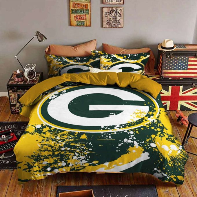 Green Bay Packers Duvet Cover Bedding Set Gift For Fans 2