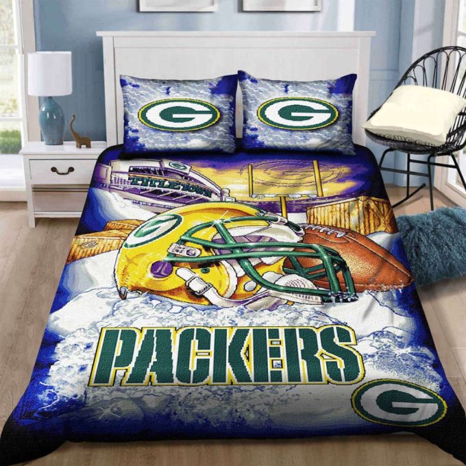 Green Bay Packers Duvet Cover Bedding Set Gift For Fans 3