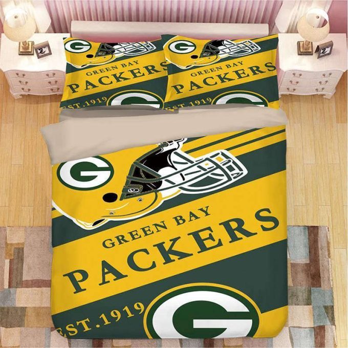 Green Bay Packers Duvet Cover Bedding Set Gift For Fans 2