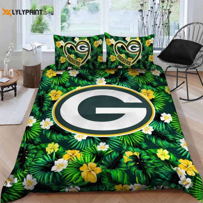 Green Bay Packers Duvet Cover Bedding Set Gift For Fans 1