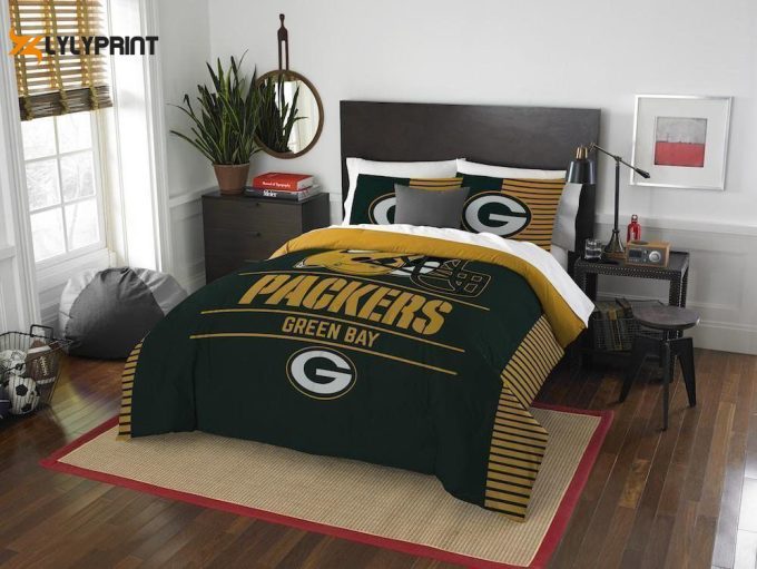 Green Bay Packers Duvet Cover Bedding Set Gift For Fans 1