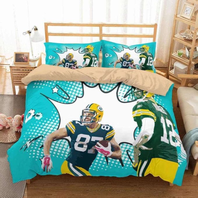 Green Bay Packers Duvet Cover Bedding Set Gift For Fans 2