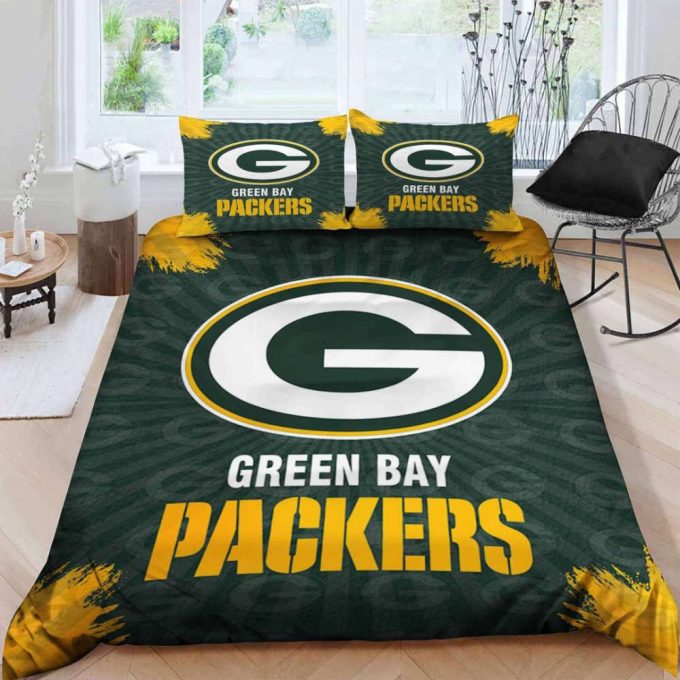 Green Bay Packers Duvet Cover Bedding Set Gift For Fans 3