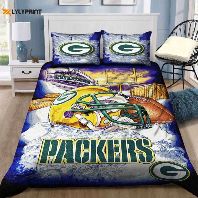 Green Bay Packers Duvet Cover Bedding Set Gift For Fans 1