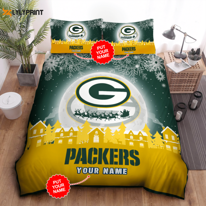 Green Bay Packers Duvet Cover Bedding Set Gift For Fans 1