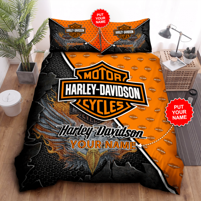 Harley Davidson Duvet Cover Bedding Set Gift For Fans 2