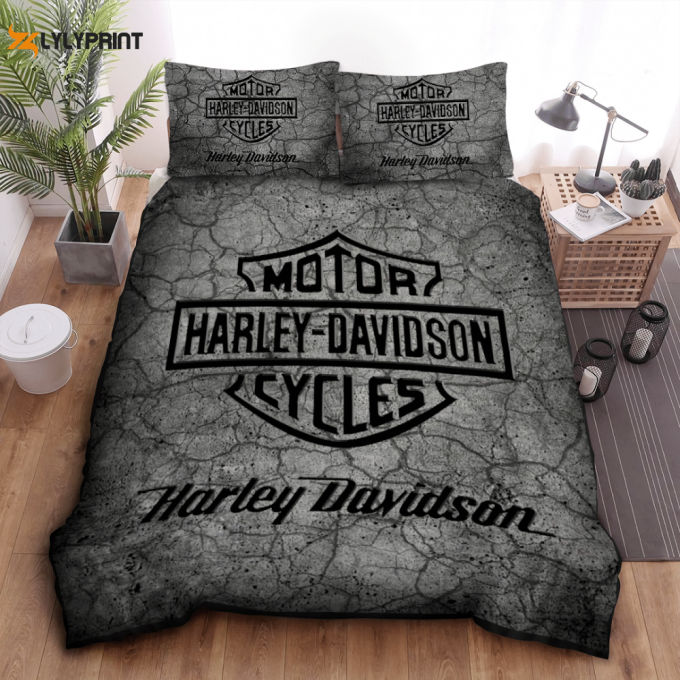 Harley Davidson Duvet Cover Bedding Set Gift For Fans 1