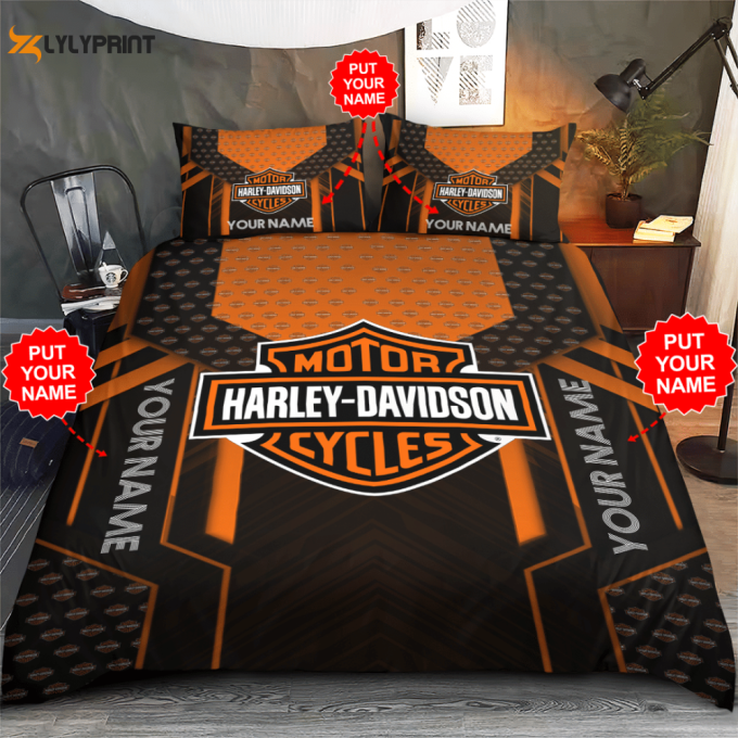 Harley Davidson Duvet Cover Bedding Set Gift For Fans 1