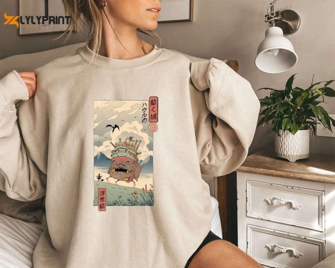 Howl'S Moving Castle Sweatshirt, Anime Shirt, Anime Howls Moving Castle T-Shirt, Otaku Gift Shirt, Anime Trending Shirt 1