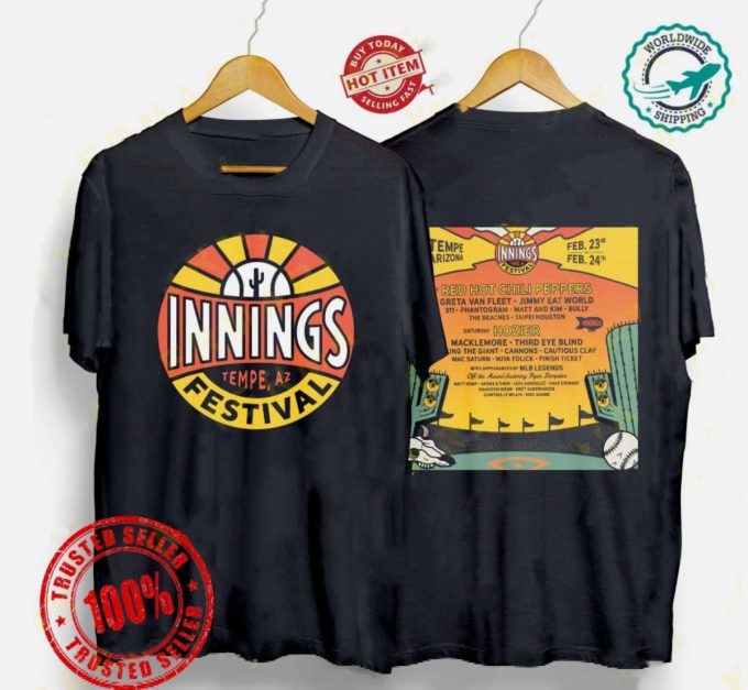 Get Ready For Innings Festival 2024 With Our Concert Album Size Adult Tshirt 1