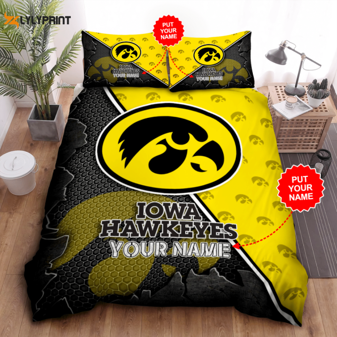 Iowa Hawkeyes Duvet Cover Bedding Set Gift For Fans 1