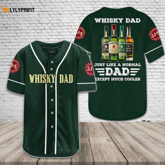 Jameson Whisky Dad All Over Print Unisex Baseball Jersey - Dark Green 1