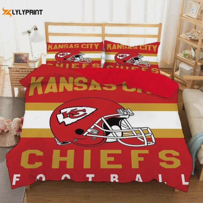 Kansas City Chiefs Duvet Cover Bedding Set Gift For Fans 1