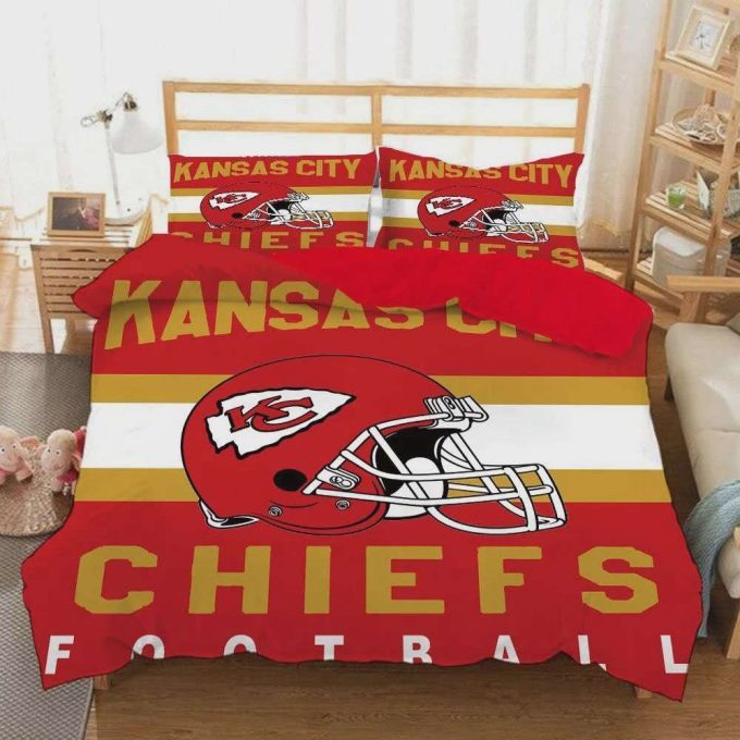 Kansas City Chiefs Duvet Cover Bedding Set Gift For Fans 2