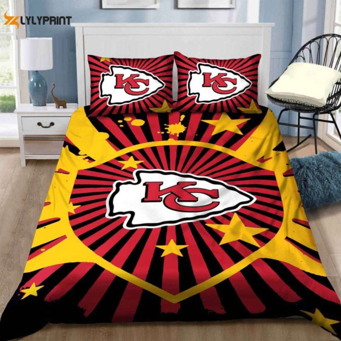 Kansas City Chiefs Duvet Cover Bedding Set Gift For Fans 1