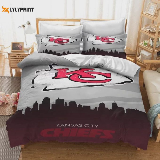 Kansas City Chiefs Duvet Cover Bedding Set Gift For Fans 1