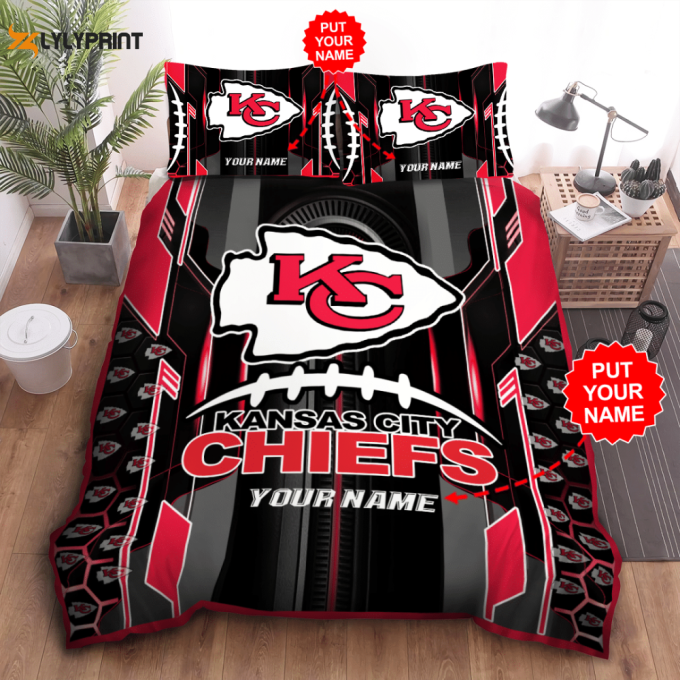 Kansas City Chiefs Duvet Cover Bedding Set Gift For Fans 1