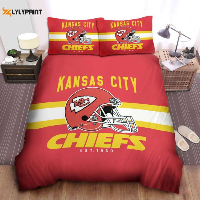 Kansas City Chiefs Team Duvet Cover Bedding Set Gift For Fans 1