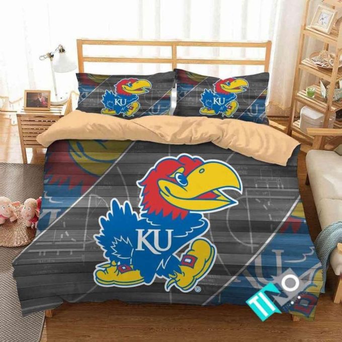 Kansas Jayhawks Duvet Cover Bedding Set Gift For Fans 2