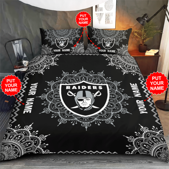 Las Vegas Raiders Duvet Cover Bedding Set Gift For Fans 2