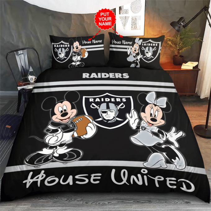 Las Vegas Raiders Duvet Cover Bedding Set Gift For Fans 2