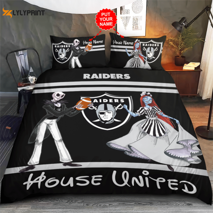 Las Vegas Raiders Duvet Cover Bedding Set Gift For Fans 1