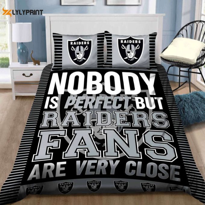 Las Vegas Raiders Duvet Cover Bedding Set Gift For Fans 1