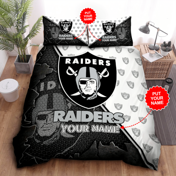 Las Vegas Raiders Duvet Cover Bedding Set Gift For Fans 2