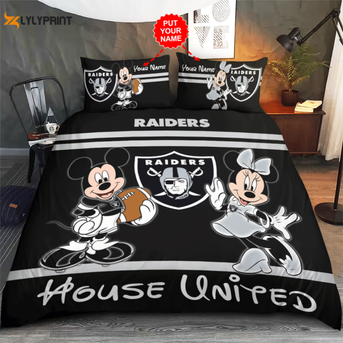 Las Vegas Raiders Duvet Cover Bedding Set Gift For Fans 1