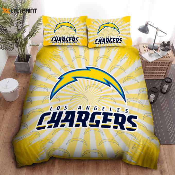 Los Angeles Chargers Duvet Cover Bedding Set Gift For Fans 1