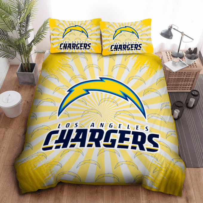 Los Angeles Chargers Duvet Cover Bedding Set Gift For Fans 2